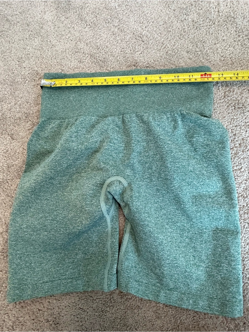 YONDIT Seamless Scrunch Butt Gym Shorts Green High Waist Biker Shorts Size M - Picture 6 of 9